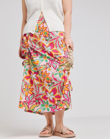 Native Youth Botanical Elasticated Waist Midaxi Skirt