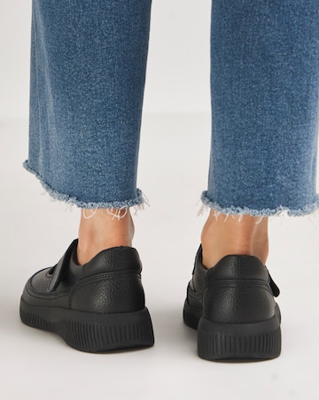 Rochelle Leather Bar Trainers Extra Wide EEE Fit