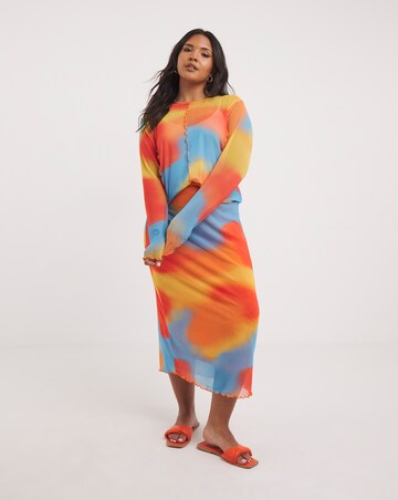 Multi Print Mesh Overlock Top
