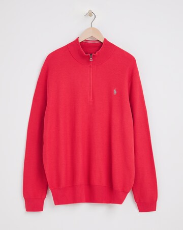 Polo Ralph Lauren Red Zip Neck Jumper