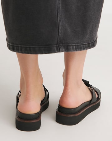 Rosalind Leather Twin Strap Mule Wide E Fit
