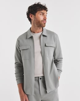 Folio Interlock Zip Shacket- Grey