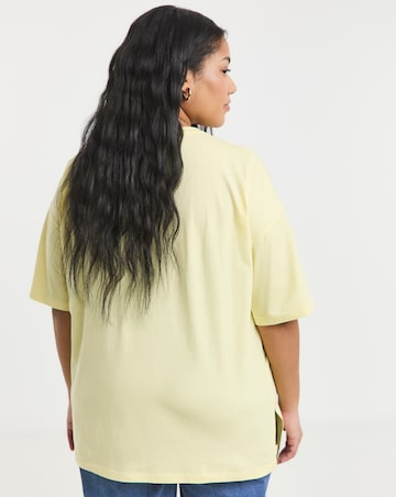 Simply Be Blue, Yellow & White 3 Pack Pure Cotton Boyfriend Tees