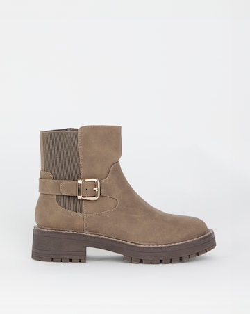 Heavenly Soles Blake Ankle Chelsea Boots with Buckle - Extra Wide Fit (EEE)