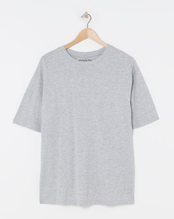 Grey Marl Oversized Slouchy Crew Neck T-Shirt