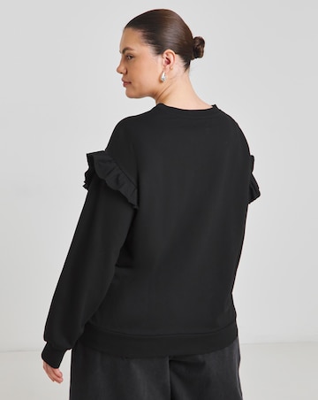 Simply Be Black Frill Detail Sweatshirt
