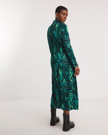 Long Sleeve Zip Front Shirt Dress