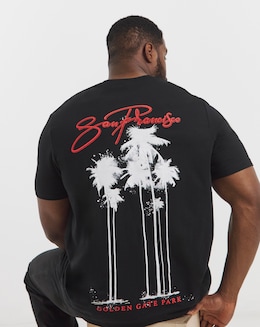 Jack &amp; Jones Bradley Back Graphic T-Shirt - Black