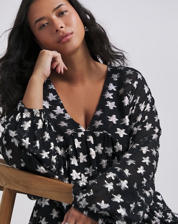 Star Jacquard Smock Top