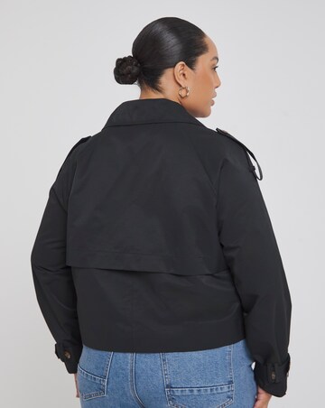 Black Cropped Trench