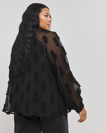 Sheer Volume Dobby Blouse