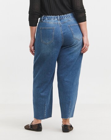 Simply Be Mid Wash Barrel Leg Jean