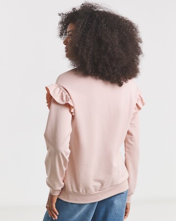 Simply Be Powder Pink Frill Detail Sweatshirt