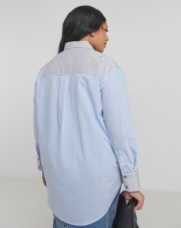Oversized Mixed Stripe Poplin Shirt