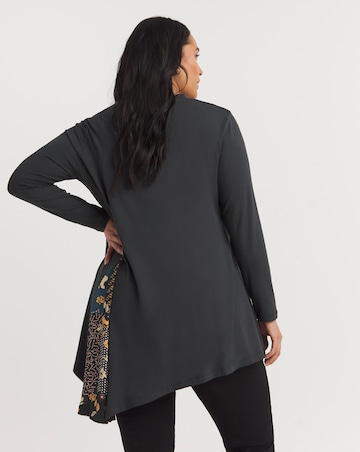 Joe Browns Black Patchwork Longline Waterfall Jersey Tunic