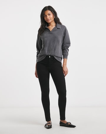 Black Cosy Finish Skinny Jeans