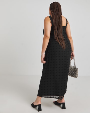 Black Dobby Slip Maxi Dress