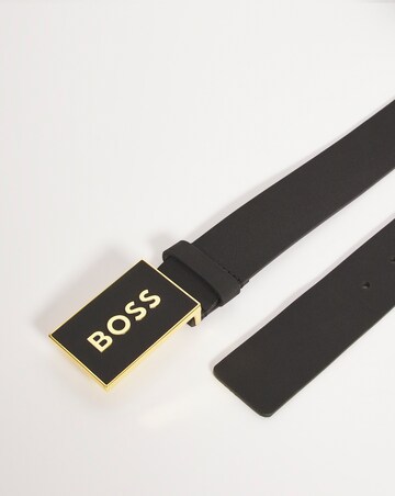 BOSS Leather Casual Plaque Belt