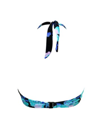 Pour Moi Portofino Wired Halter Bikini Top Black Floral