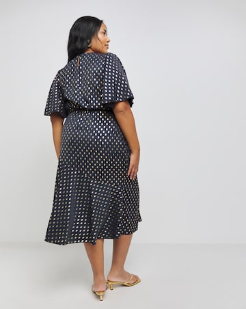 Little Mistress Spot Print Midaxi Dress