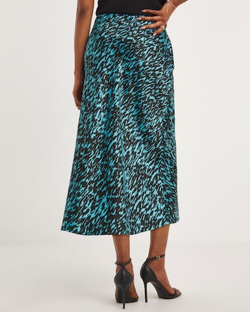 Printed Stretch Satin Slip Skirt