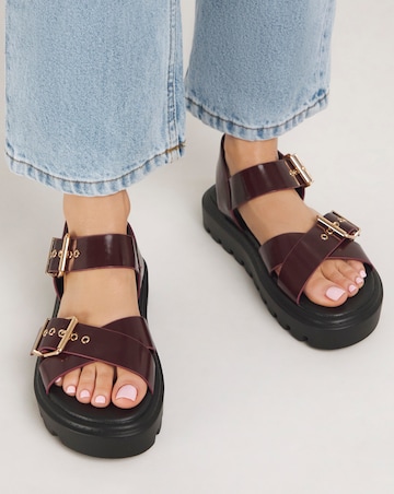Bey Statement Buckle Chunky Sandals Extra Wide EEE Fit