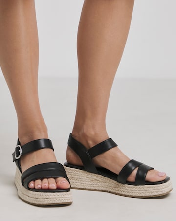 Simply Be Carnelian Two Part Espadrille Flatform Sandals - Wide Fit (E)