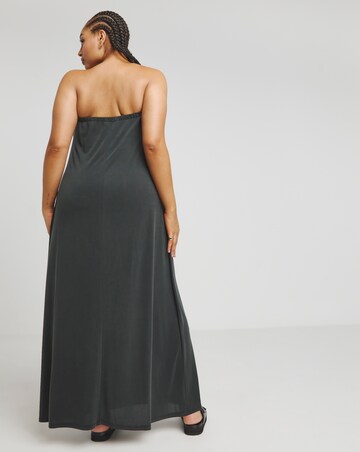 Simply Be Charcoal Grey Premium Jersey Bandeau Maxi Dress