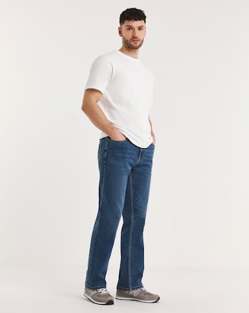 Bootcut Fit Stretch Jeans Mid Wash