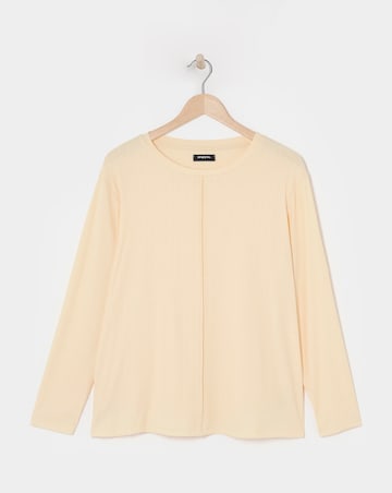 Simply Be Buttermilk Exposed Seam Rib Top