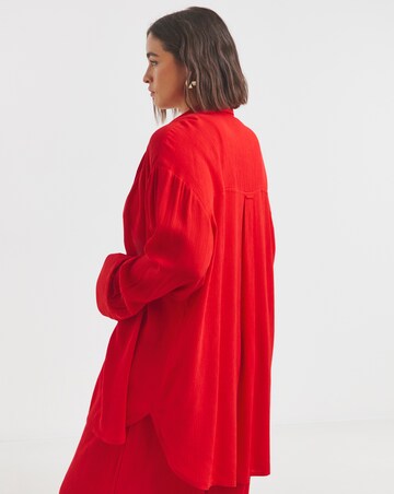 Simply Be Scarlet Crinkle Shirt