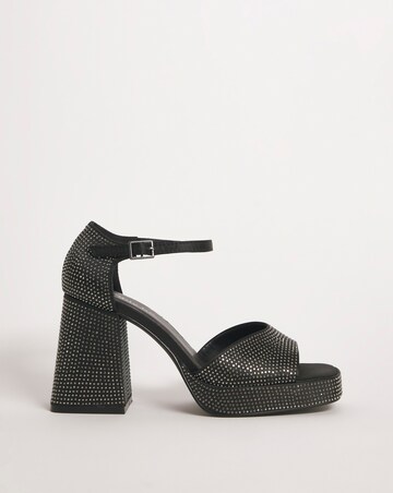 Khloe Diamante Platform Heeled Sandals - Extra Wide Fit (EEE)