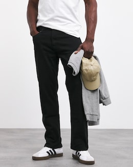 Loose Fit Stretch Gabardine Jean Black