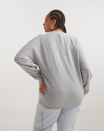 Grey Marl Harvard Varsity License Regular Fit Sweatshirt