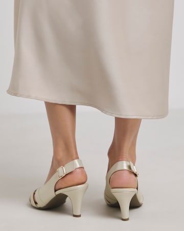 Lisbon Peep Toe Slingback Shoes - Wide Fit (E)