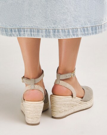 Layla Classic Closed Toe Buckle Espadrille Wedges - Extra Wide Fit (EEE)