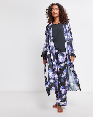 Figleaves Stretch Satin and Jersey Pyjama Set