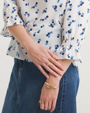 French Connection Betsy Crepe 3/4 Sleeve Top