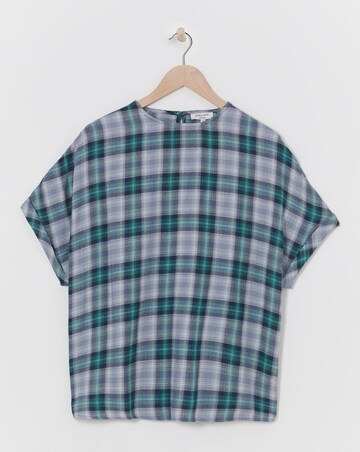 Check Boxy Short Sleeve Top
