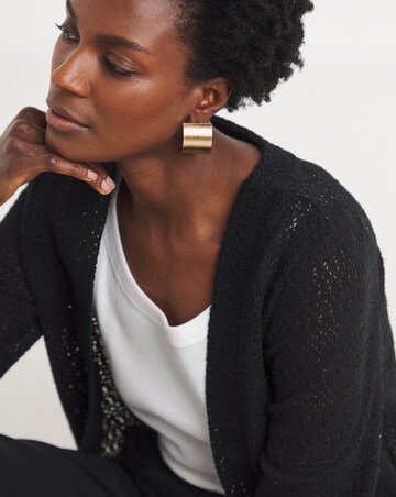 Black Crochet Kimono