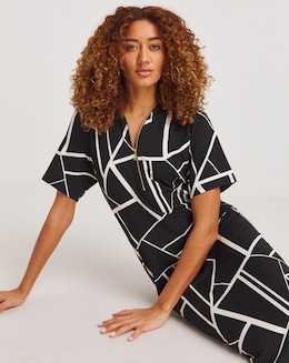 Soft Touch Midi Dress With Zip Front