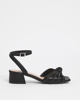 Elsie Diamante Low Block Heeled Sandals - Wide Fit (E)