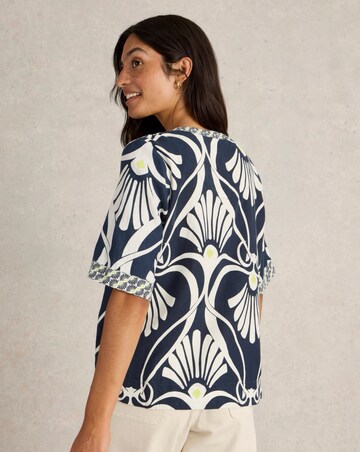 White Stuff Ash Linen Blend Top