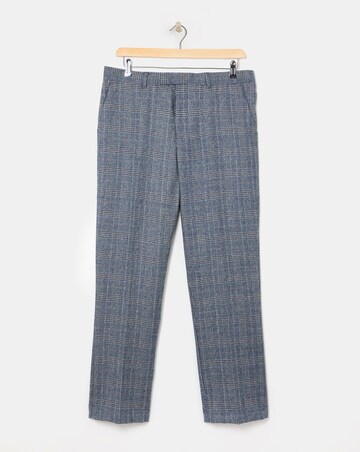 Blue Check Regular Fit Suit Trouser
