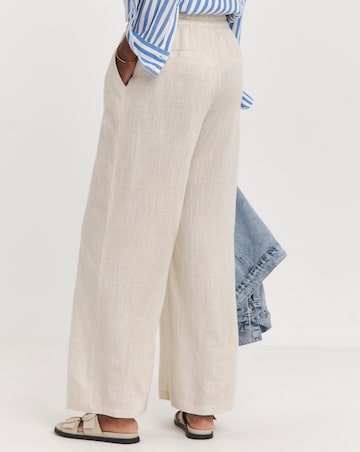 Cool Stone Linen Mix Wide Leg Trousers