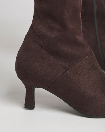Hillary Kitten Heel High Leg Boots - Standard Fit (D) & Standard Calf