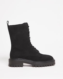 Suede Lace Up Boot - Wide Fit (E)
