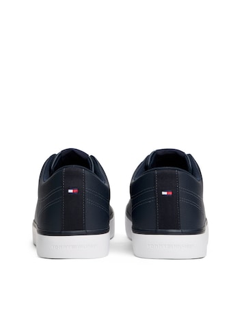 Tommy Hilfiger Vulcanised Low Leather Trainer - Navy