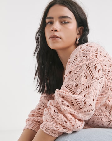 Simply Be Pink Pointelle Knit Cardigan