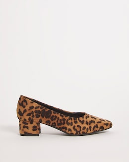 Flexi Sole Block Heel Court Shoe - Extra Wide Fit (EEE)